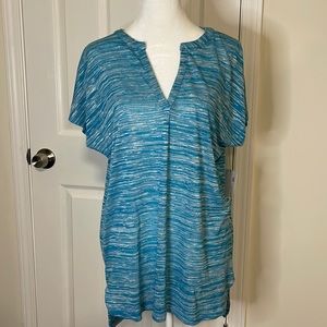 Liz Claiborne Melangue Tunic Tee Shirt Dress Women’s Size Small Blue/Turquoise.